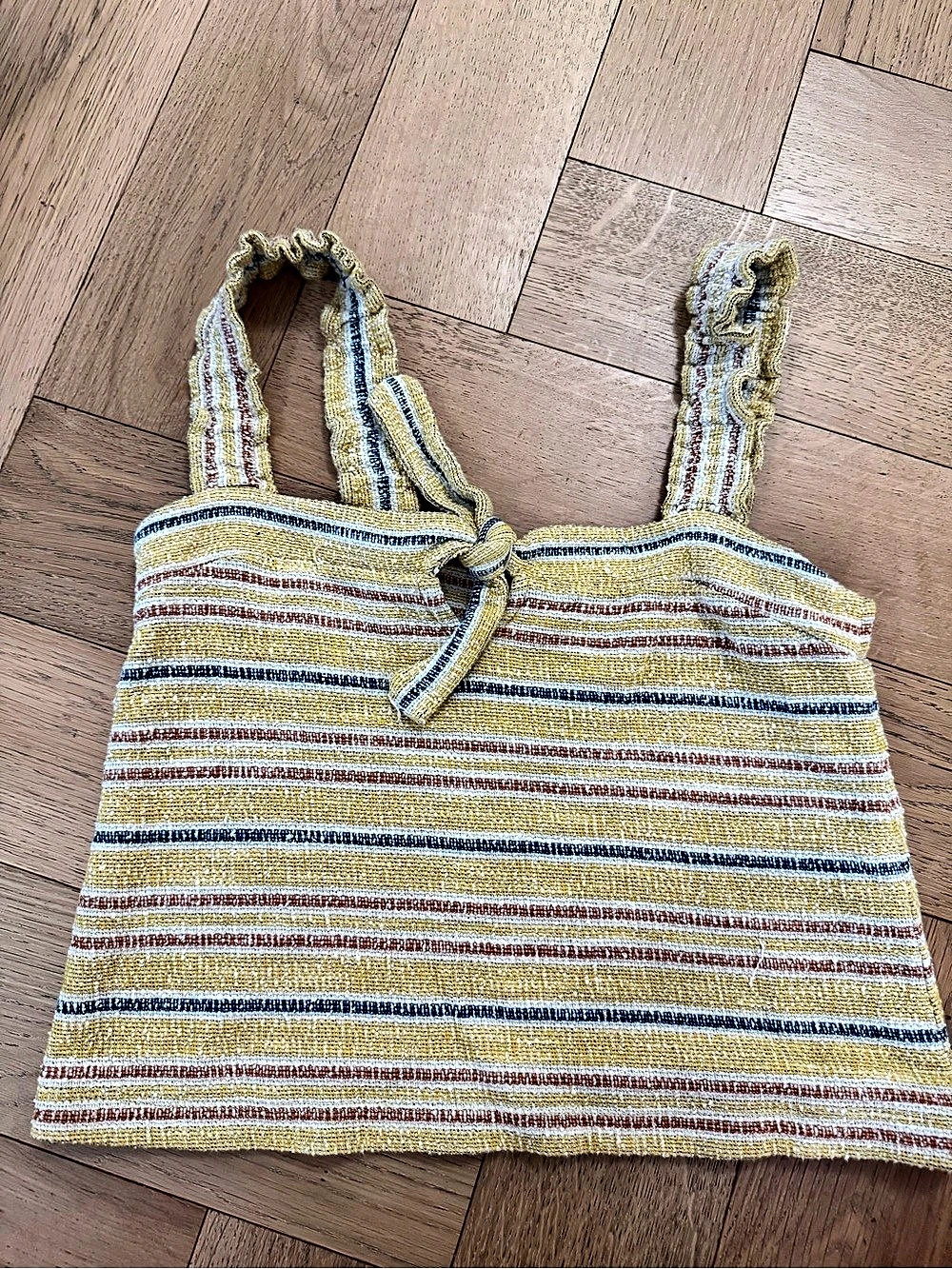 Madewell Texture & Thread Tie-Front Tank Top in Smithfield Stripe Tie-Front Tank
